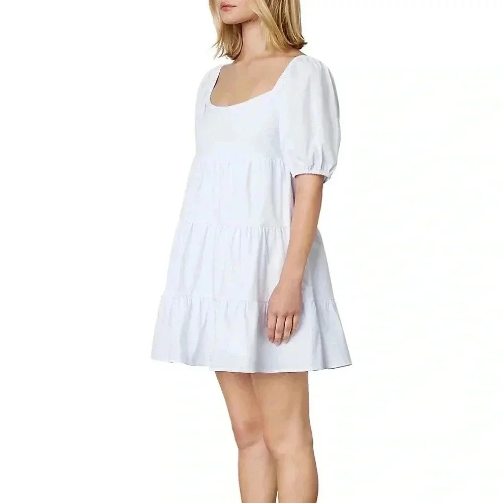 Revolve NIA Silvana Babydoll Dress  in White - Picture 4 of 9